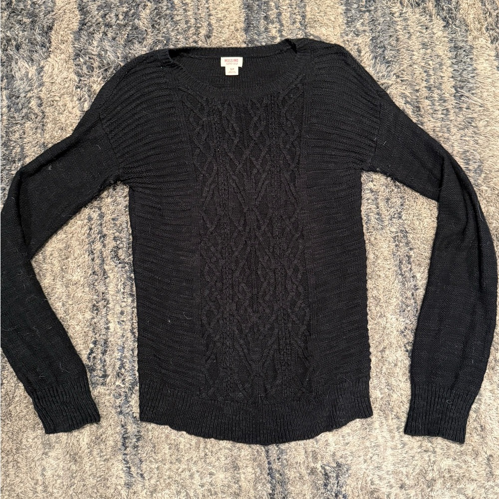 Mossimo Supply Co. Black Cable Knit Sweater
